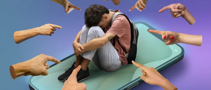 Giovane ragazzo vittima del cyberbullismo