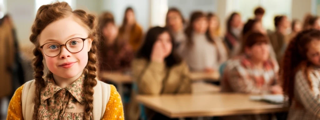 Bambina con sindrome di down presso scuola primaria