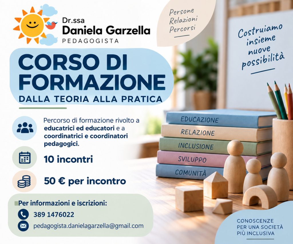 Corso di formazione "dalla teoria alla pratica" per educatrici, educatori e coordinatori pedagogici a Pisa